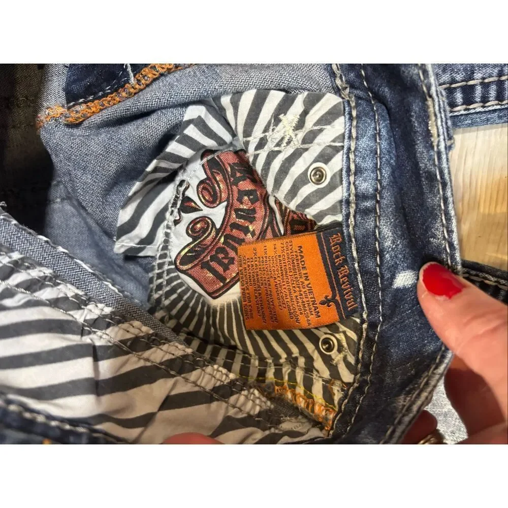 Rock Revival mid rise ankle skinny jeans size 25